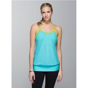 Lululemon No Limits Racerback Tank Top Angel Blue/Antidote Size 8 - Womens